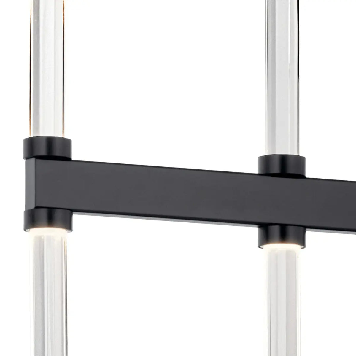 Sycara 48" 14-Light Linear LED Chandelier, Black Finish - Bees Lighting