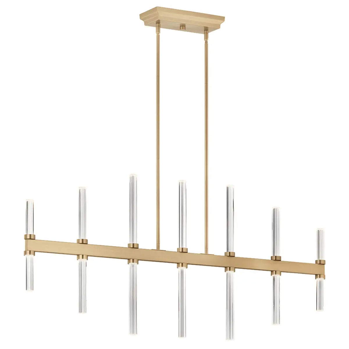 Sycara 48" 14-Light Linear LED Chandelier, Champagne Bronze Finish - Bees Lighting