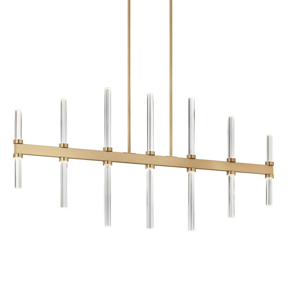 Sycara 48" 14-Light Linear LED Chandelier, Champagne Bronze Finish - Bees Lighting