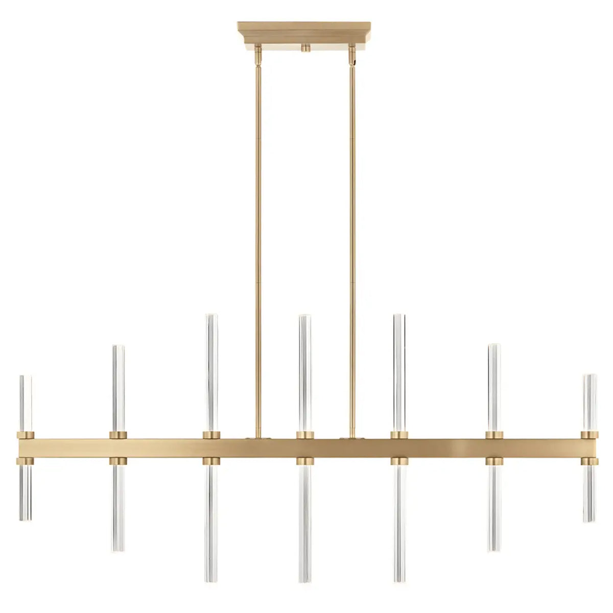 Sycara 48" 14-Light Linear LED Chandelier, Champagne Bronze Finish - Bees Lighting