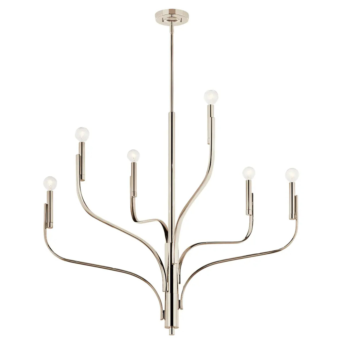 Livadia 36" 6-Light Chandelier, Polished nickel Finish - Bees Lighting