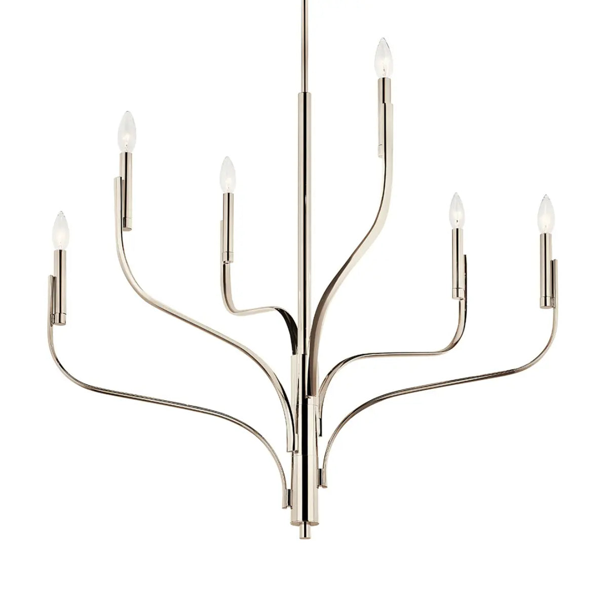 Livadia 36" 6-Light Chandelier, Polished nickel Finish - Bees Lighting