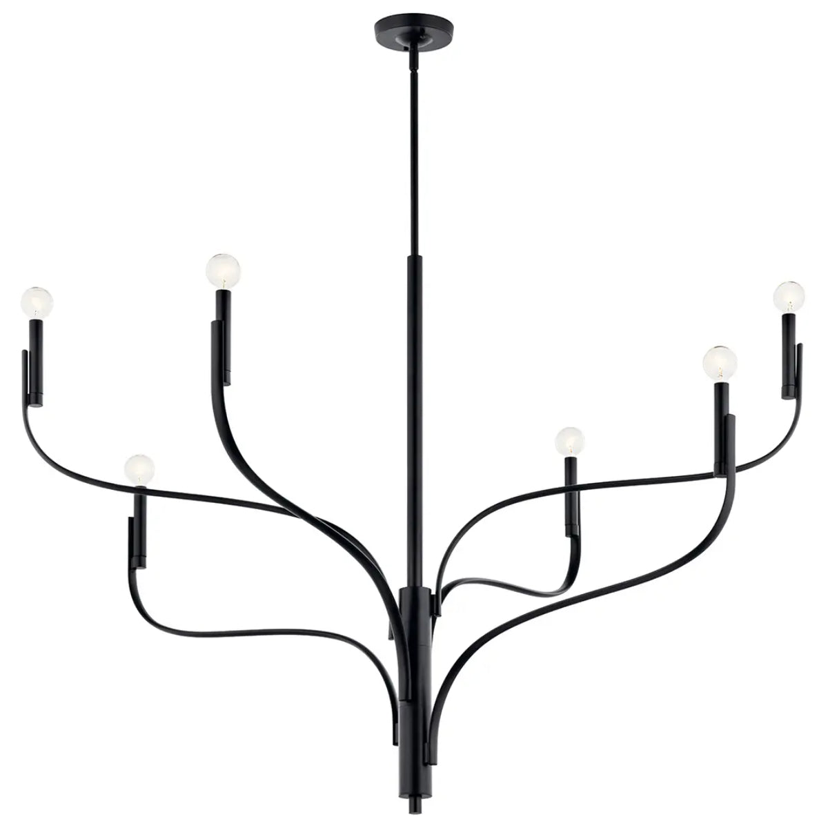 Livadia 47" 6-Light Chandelier, Black Finish - Bees Lighting