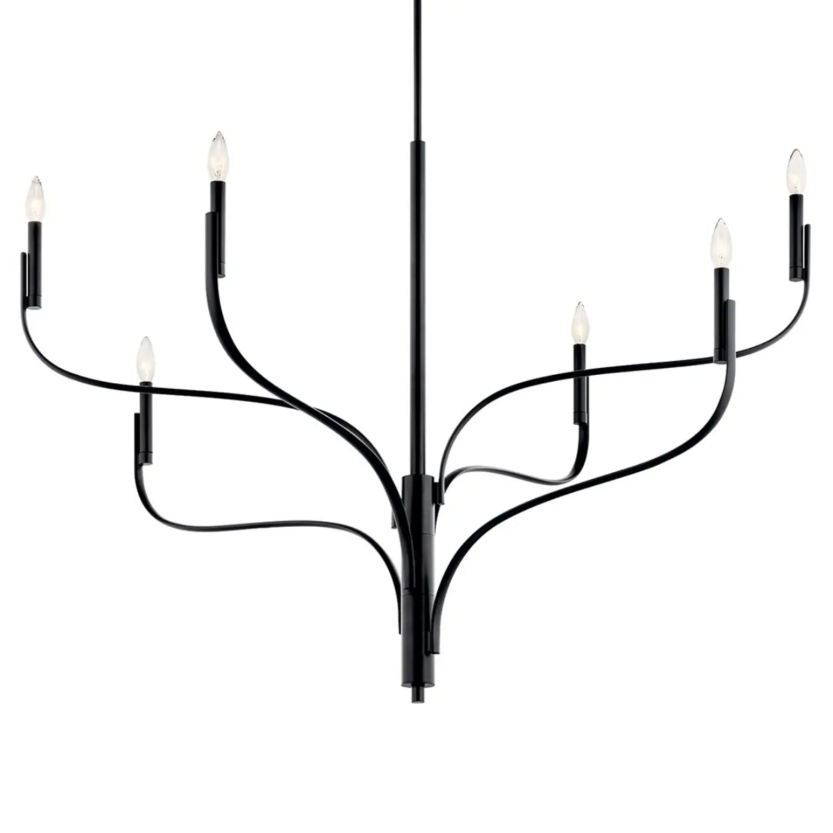 Livadia 47" 6-Light Chandelier, Black Finish - Bees Lighting