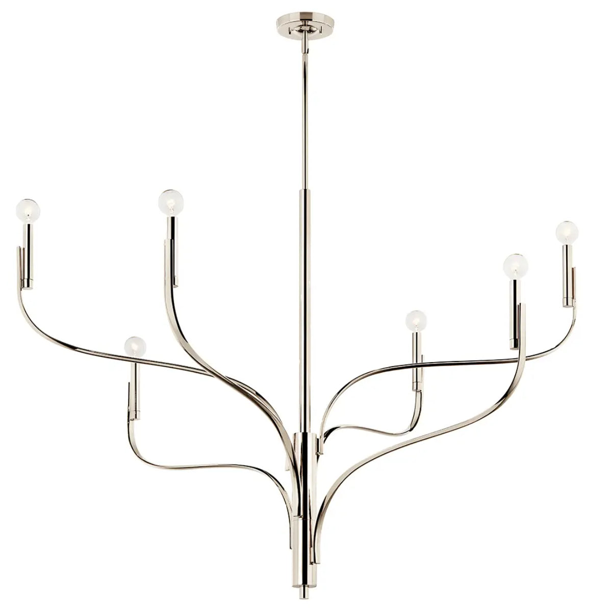 Livadia 47" 6-Light Chandelier, Polished nickel Finish - Bees Lighting