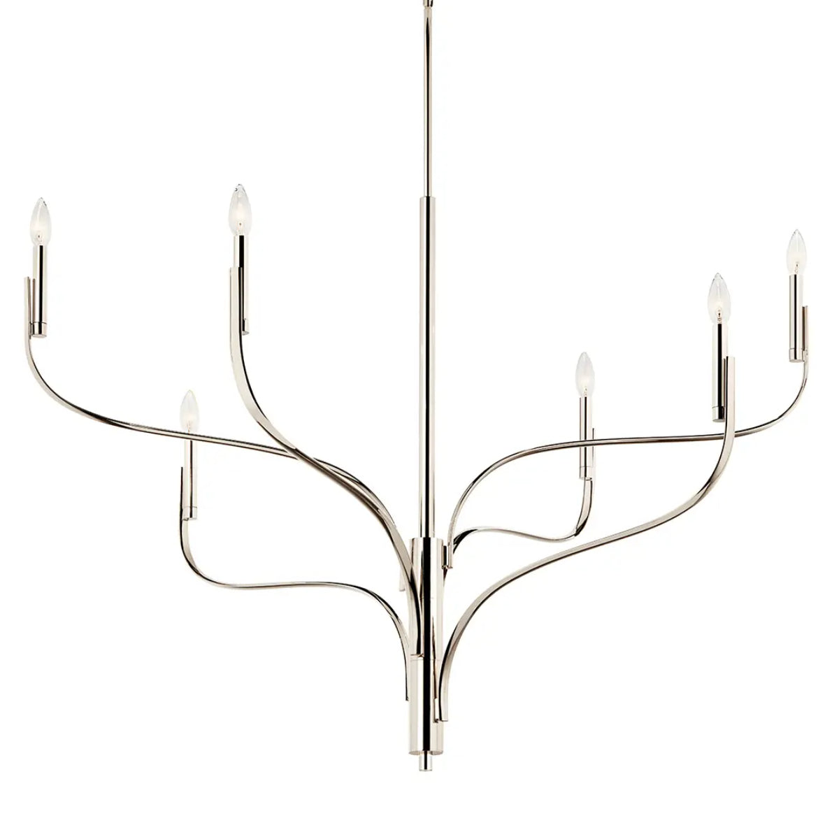 Livadia 47" 6-Light Chandelier, Polished nickel Finish - Bees Lighting