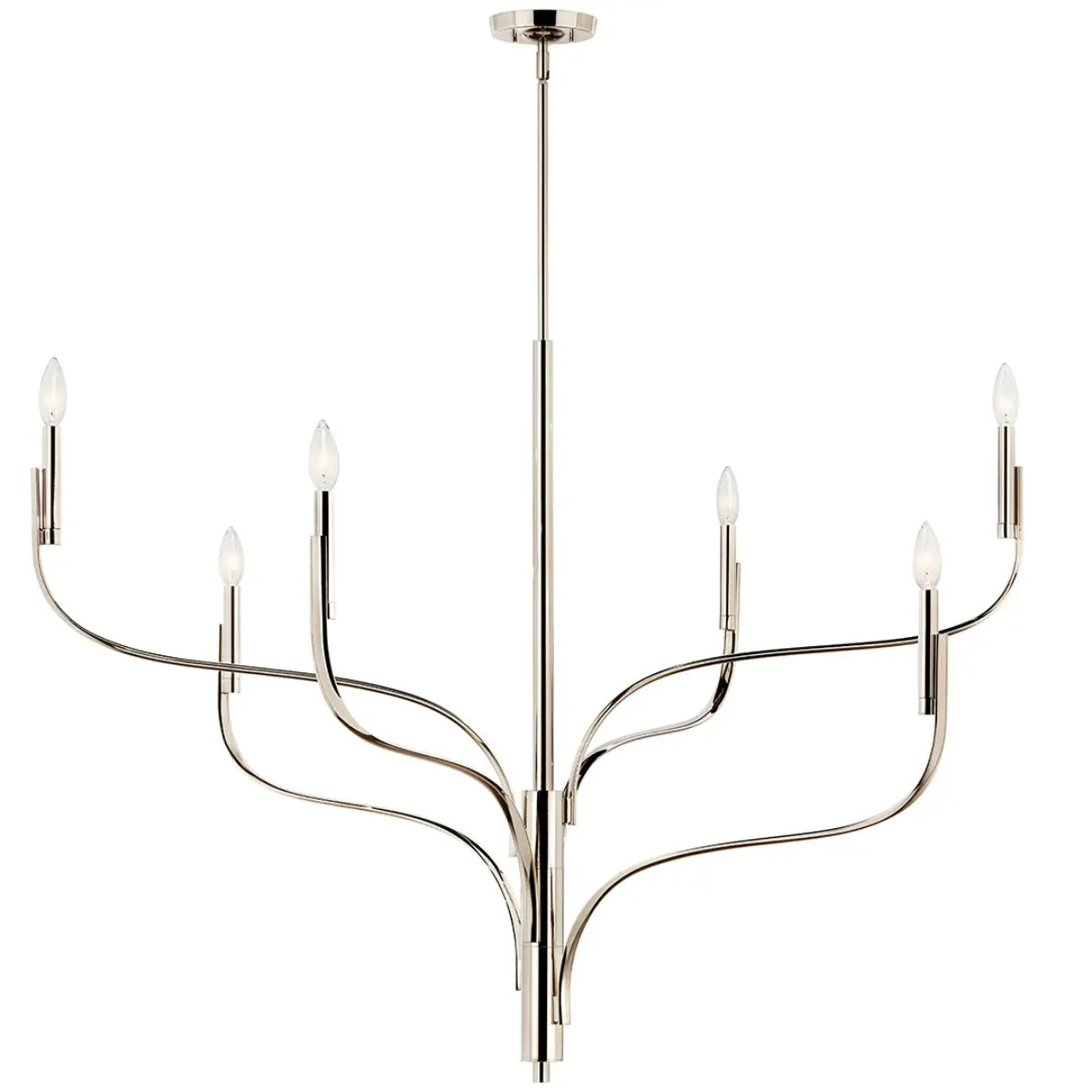 Livadia 47" 6-Light Chandelier, Polished nickel Finish - Bees Lighting