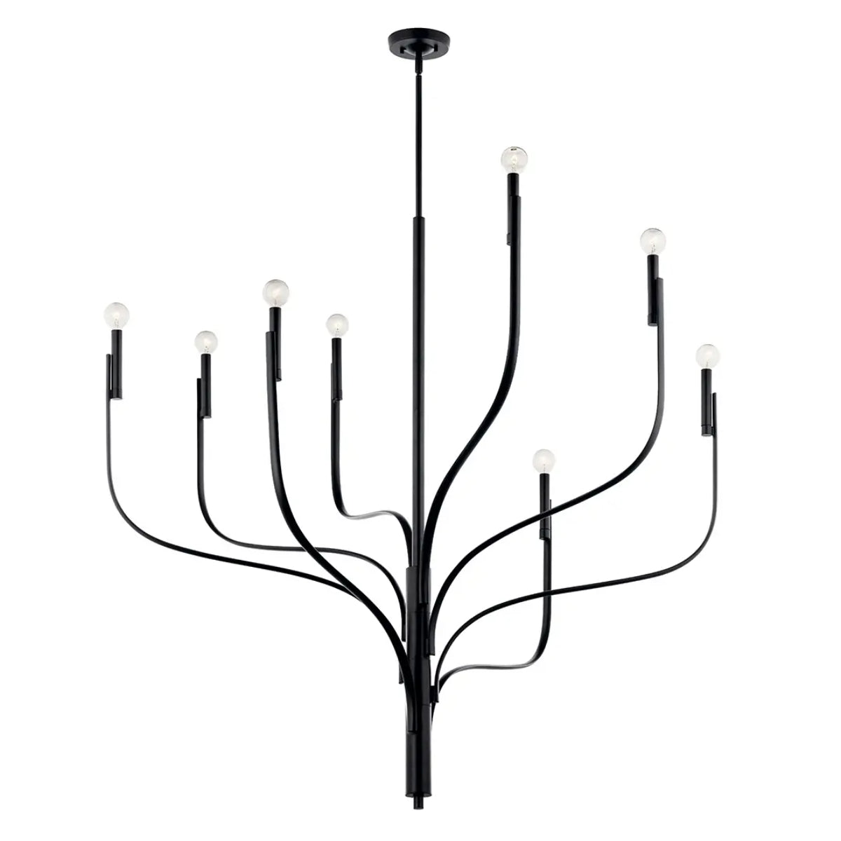 Livadia 48" 8-Light Chandelier, Black Finish - Bees Lighting