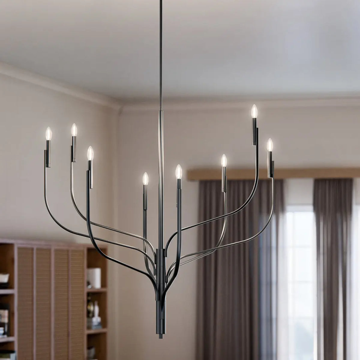 Livadia 48" 8-Light Chandelier, Black Finish - Bees Lighting