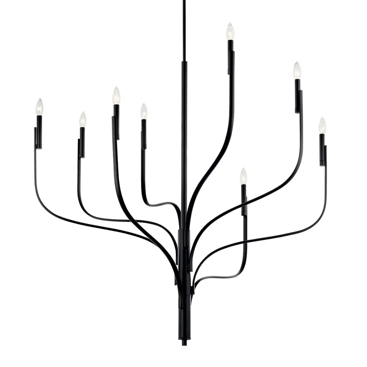 Livadia 48" 8-Light Chandelier, Black Finish - Bees Lighting