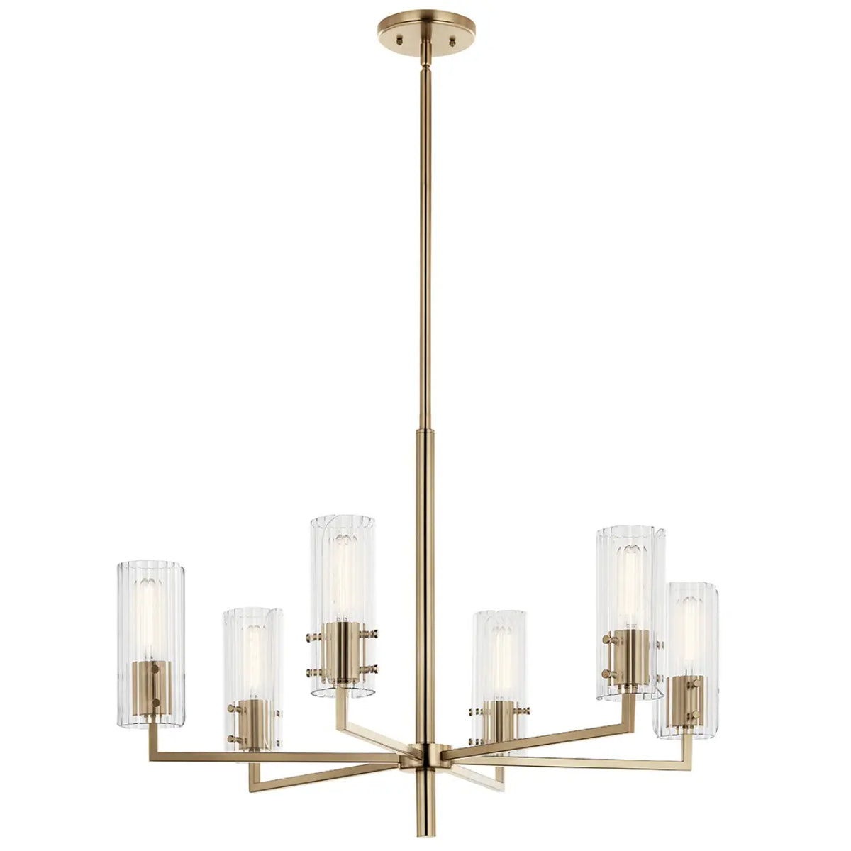 Velestino 30" 6-Light Chandelier, Champagne Bronze Finish