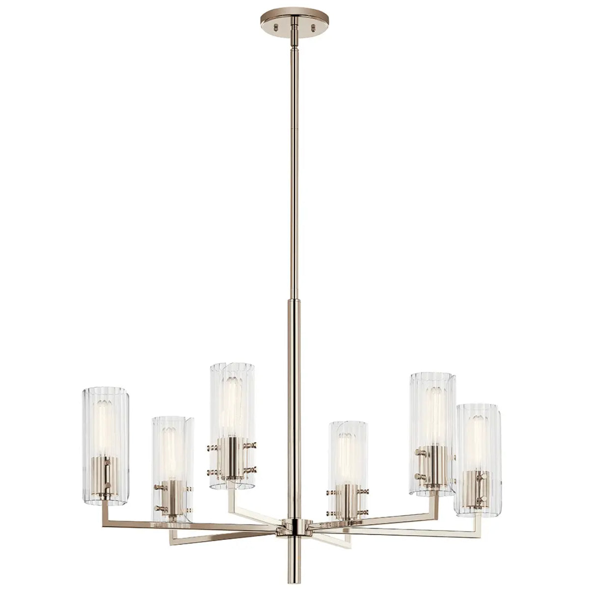 Velestino 30" 6-Light Chandelier, Polished Nickel Finish