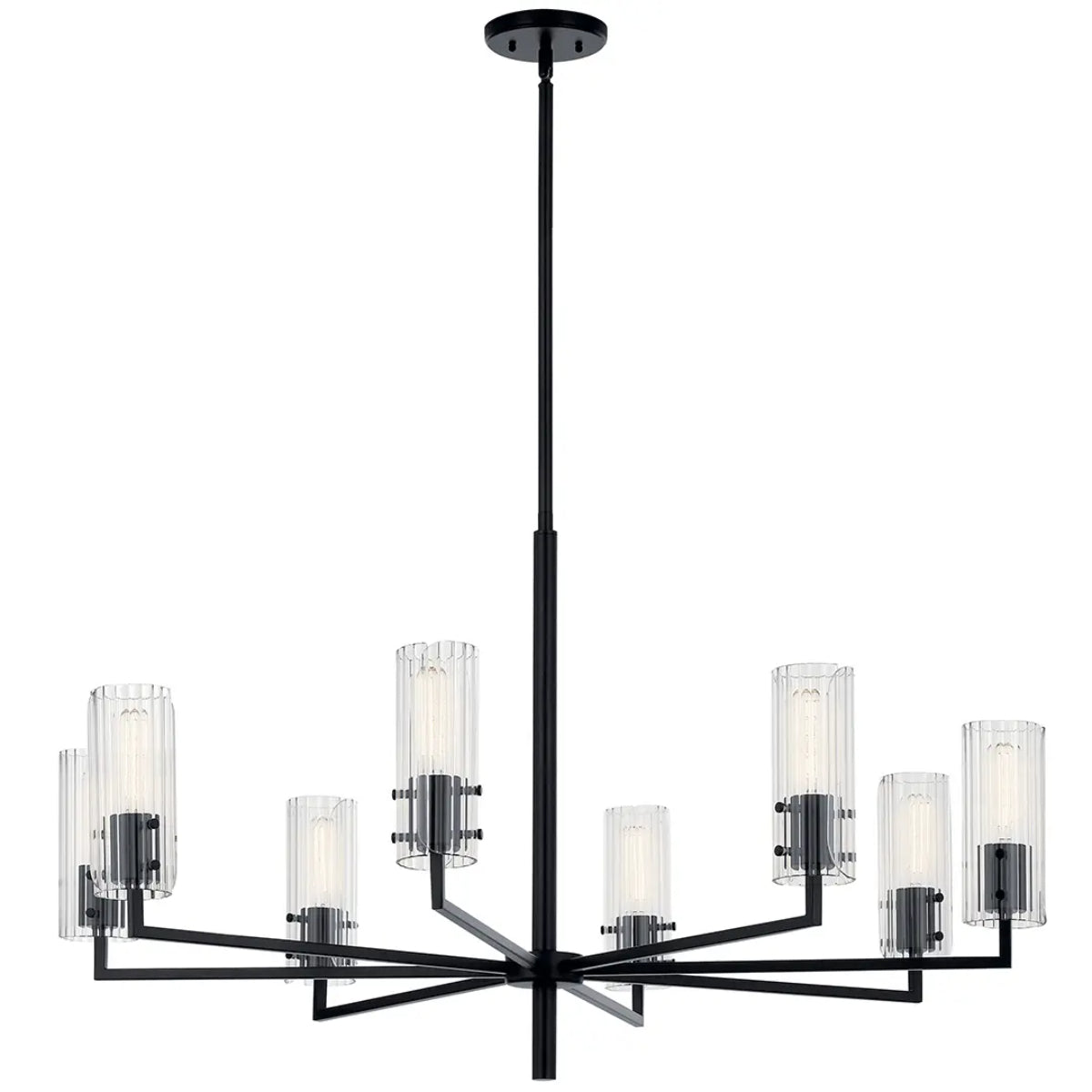 Velestino 40" 8-Light Chandelier, Black Finish