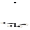 Velestino 47" 4-Light Linear Chandelier, Black Finish