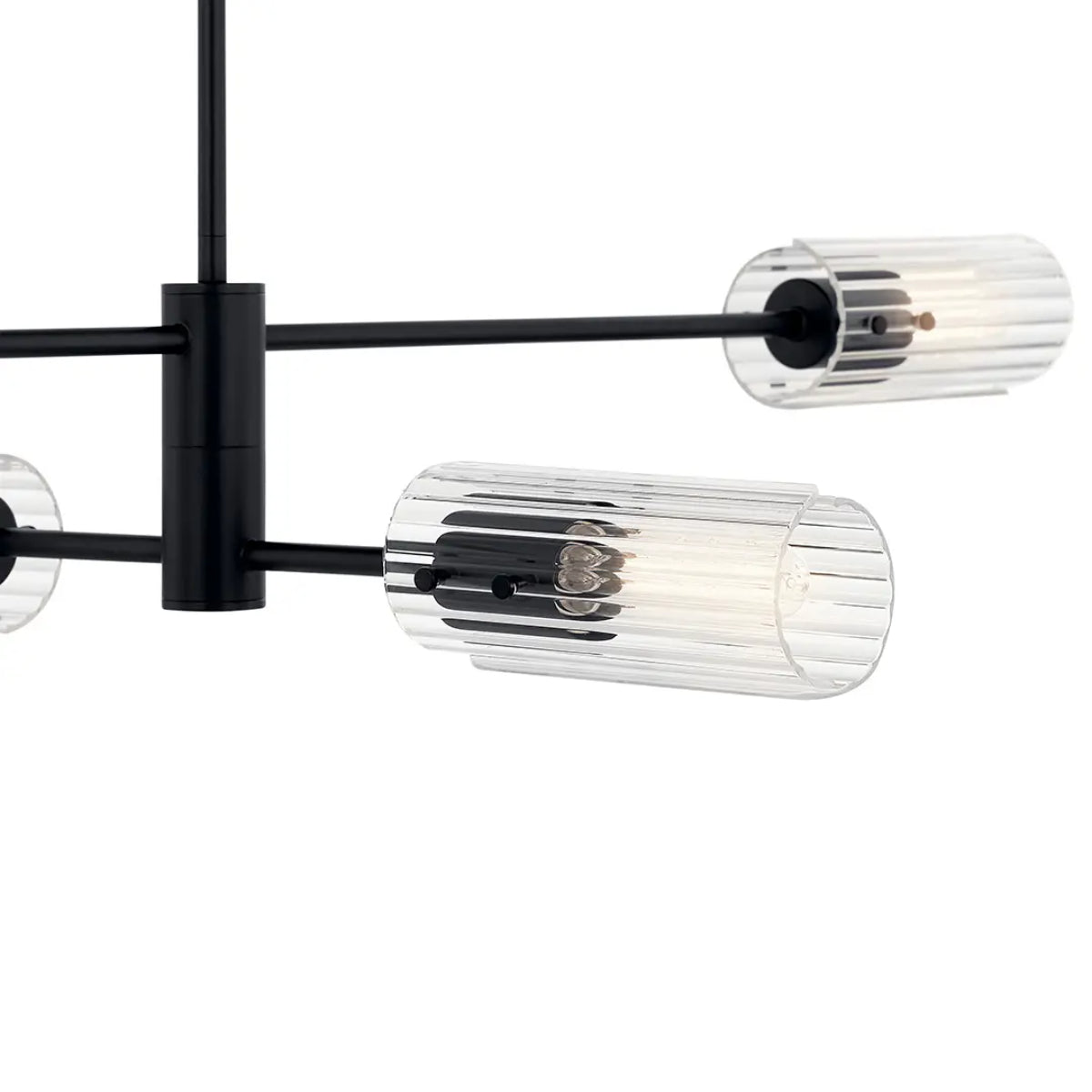 Velestino 47" 4-Light Linear Chandelier, Black Finish - Bees Lighting