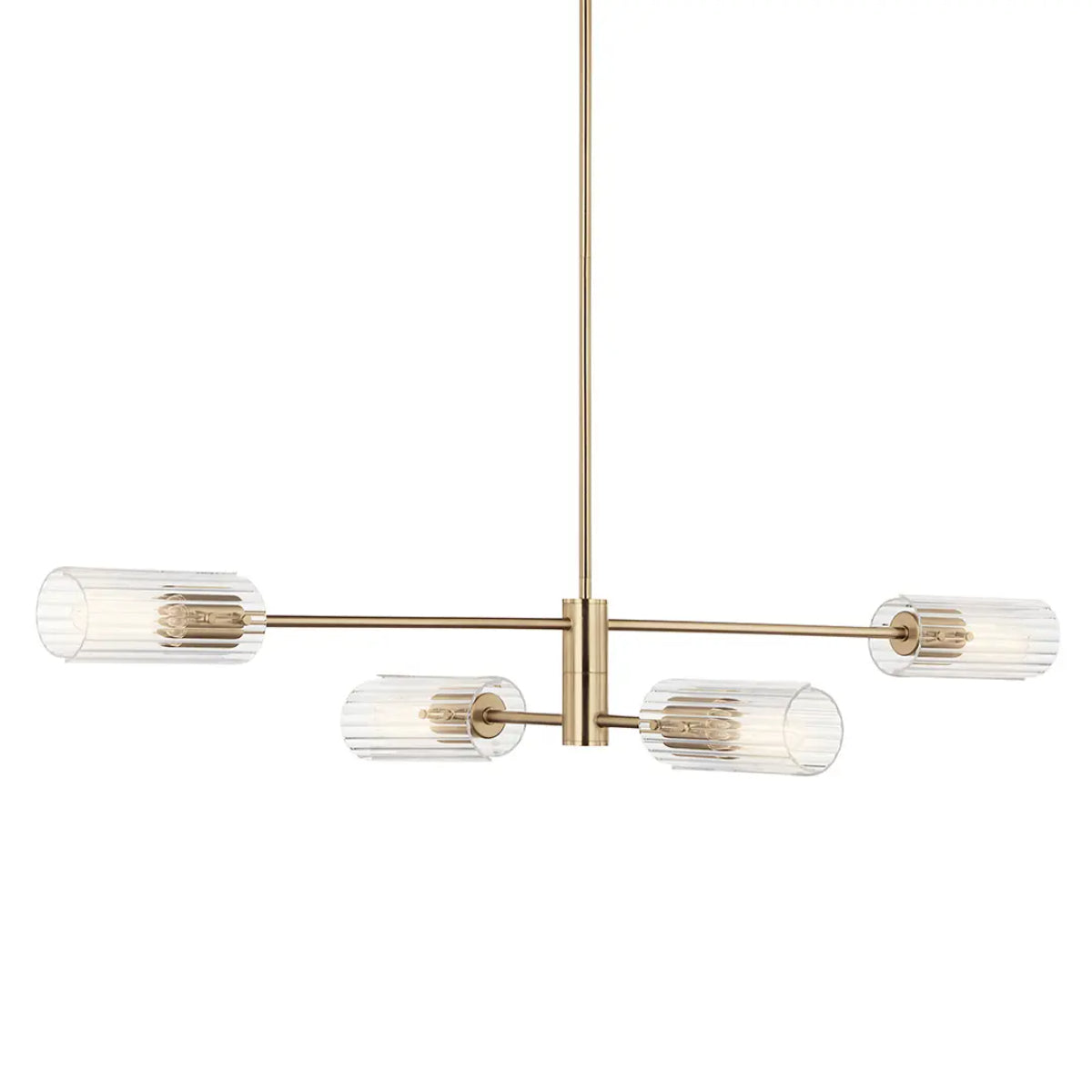 Velestino 47" 4-Light Linear Chandelier, Champagne Bronze Finish - Bees Lighting