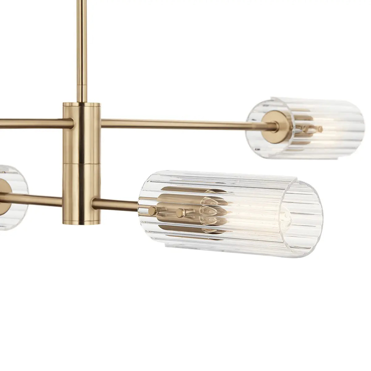 Velestino 47" 4-Light Linear Chandelier, Champagne Bronze Finish - Bees Lighting