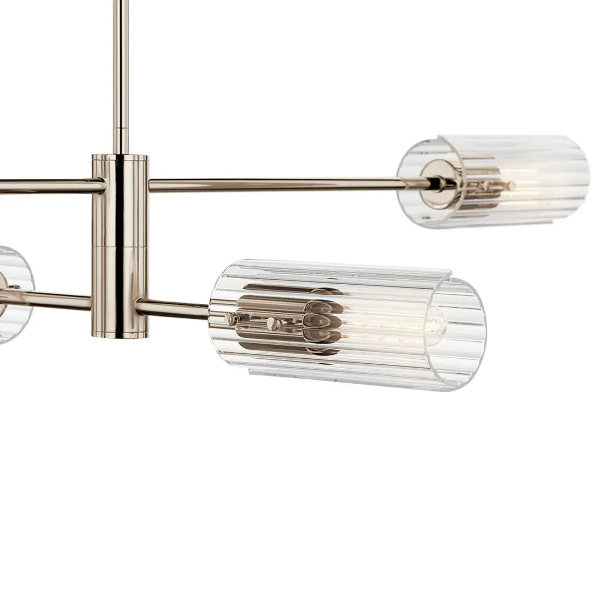 Velestino 47" 4-Light Linear Chandelier, Polished Nickel Finish