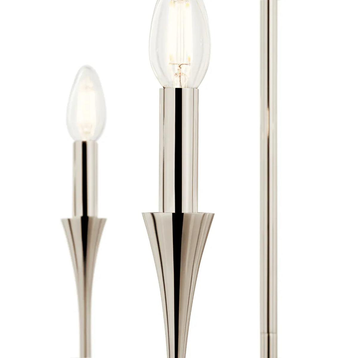 Alvaro 46" 8-Light Chandelier Linear, Polished Nickel Finish - Bees Lighting