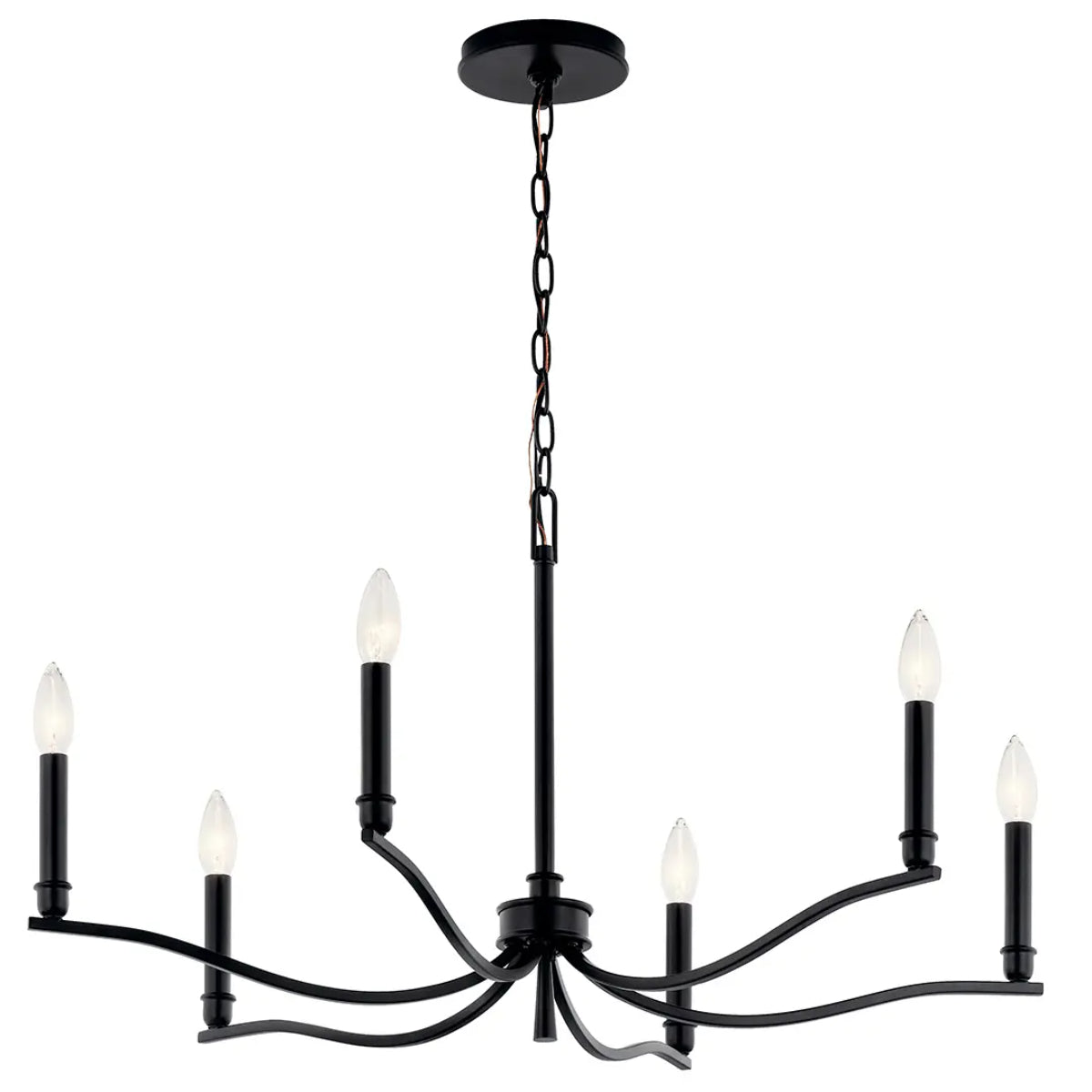 Malene 32" 6-Light Chandelier, Black Finish