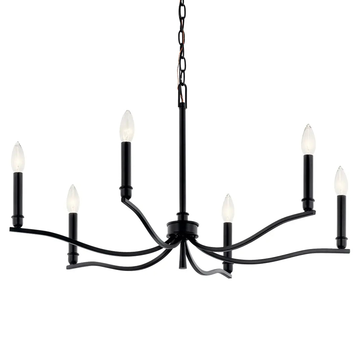 Malene 32" 6-Light Chandelier, Black Finish