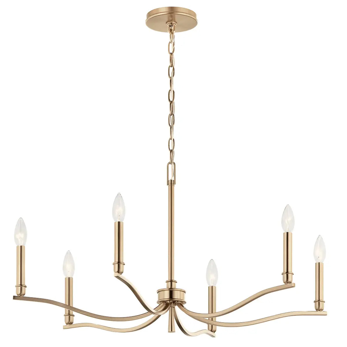 Malene 32" 6-Light Chandelier, Champagne Bronze Finish