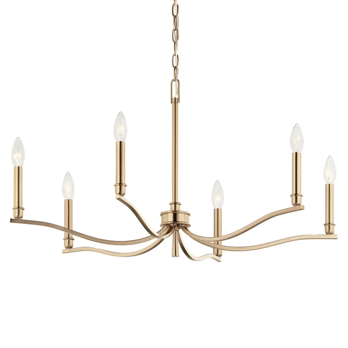 Malene 32" 6-Light Chandelier, Champagne Bronze Finish