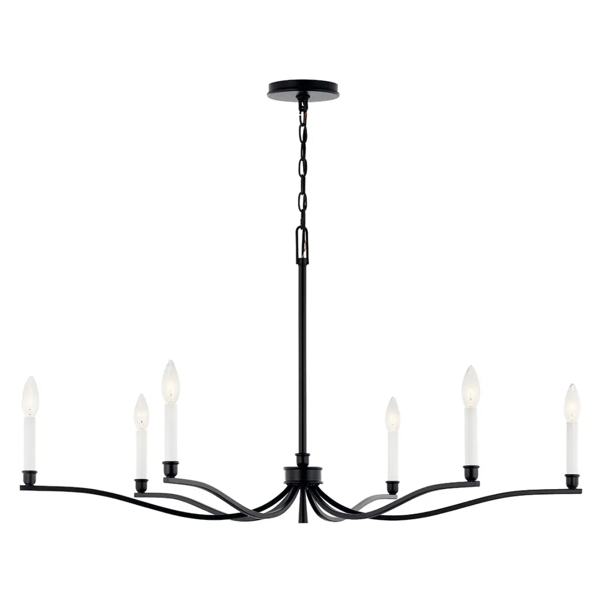 Malene 42" 6-Light Chandelier, Black Finish