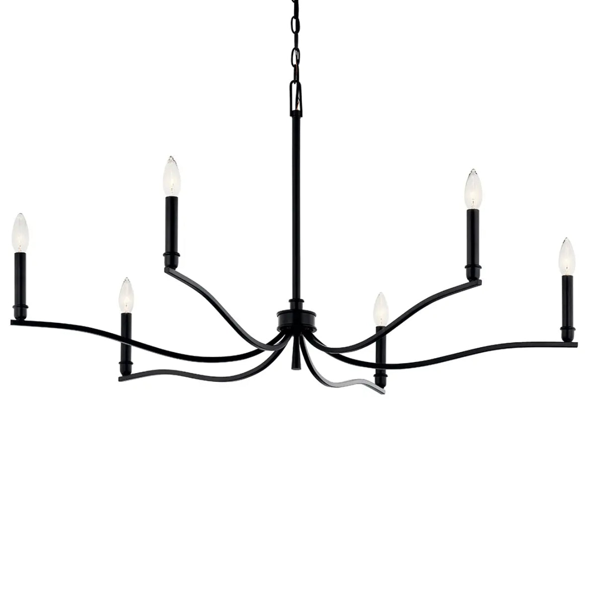 Malene 42" 6-Light Chandelier, Black Finish