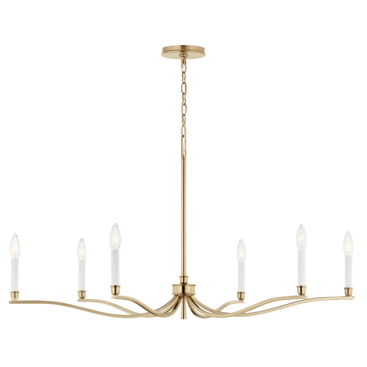 Malene 42" 6-Light Chandelier, Champagne Bronze Finish