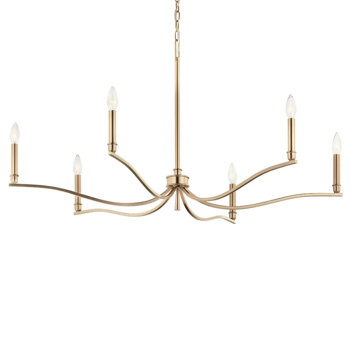 Malene 42" 6-Light Chandelier, Champagne Bronze Finish