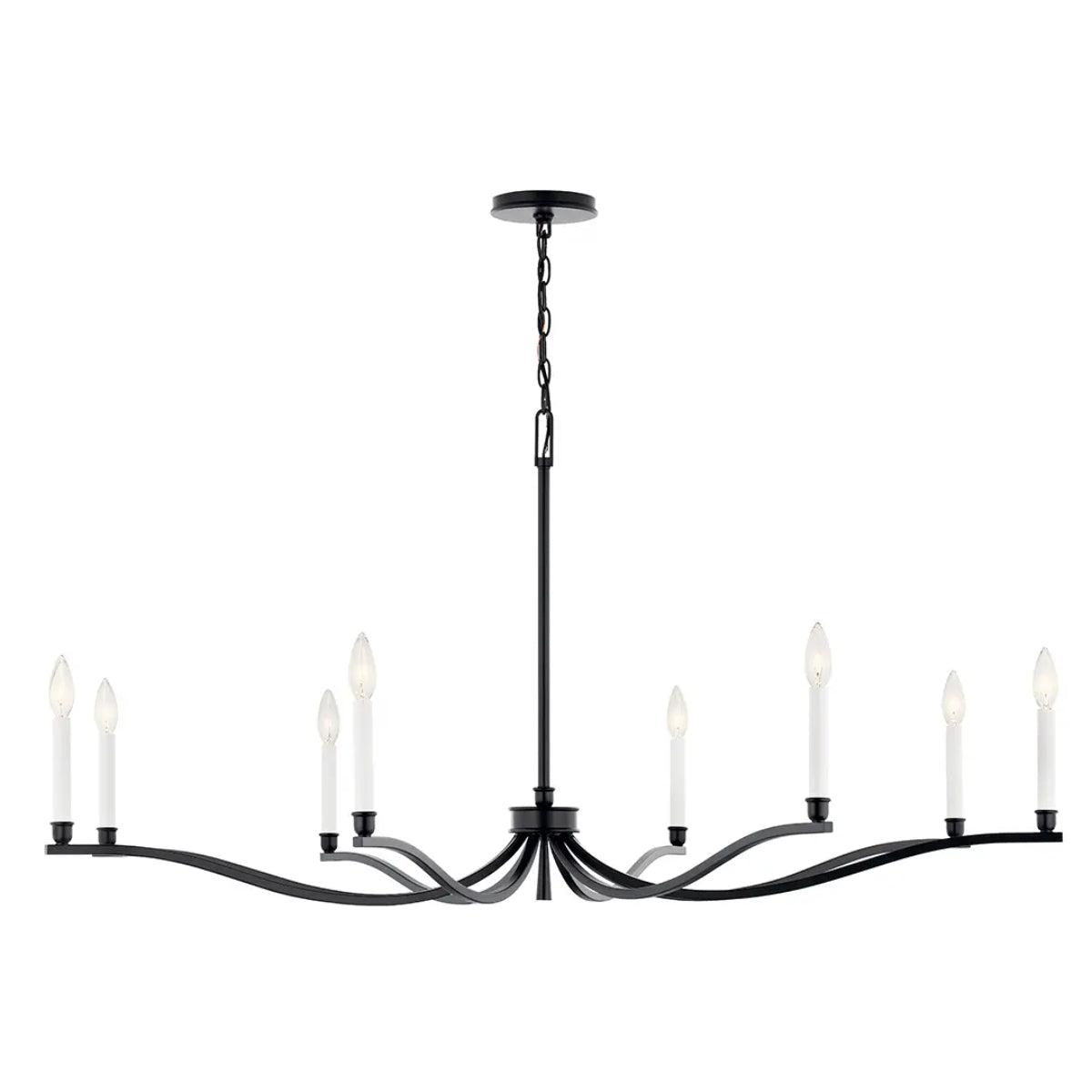 Malene 52" 8-Light Chandelier, Black Finish