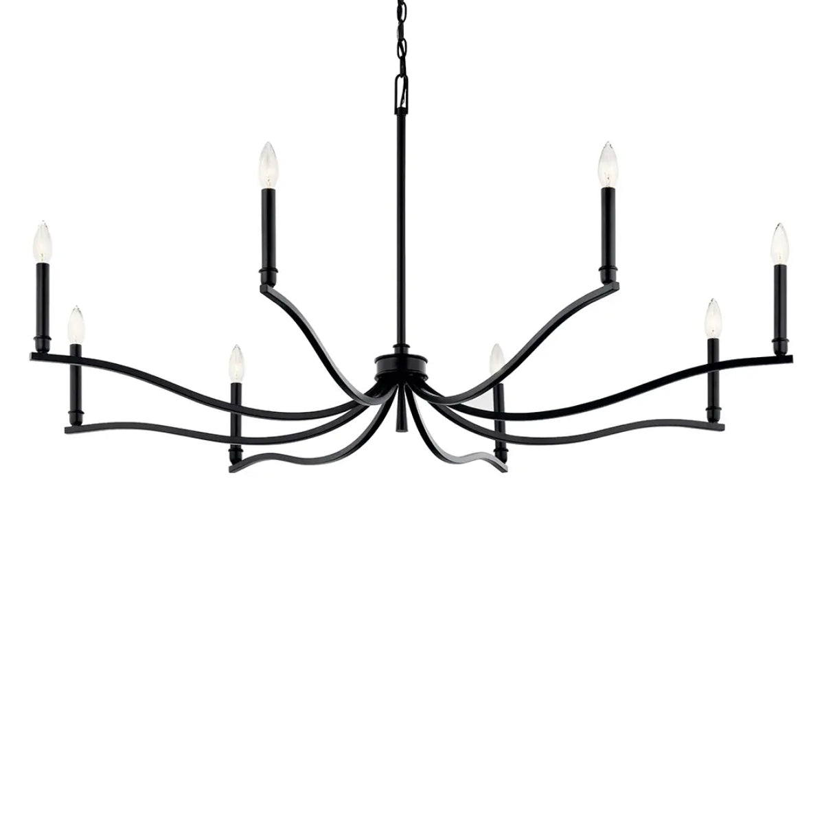 Malene 52" 8-Light Chandelier, Black Finish