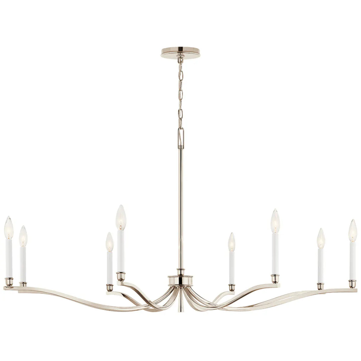 Malene 52" 8-Light Chandelier, Polished nickel Finish