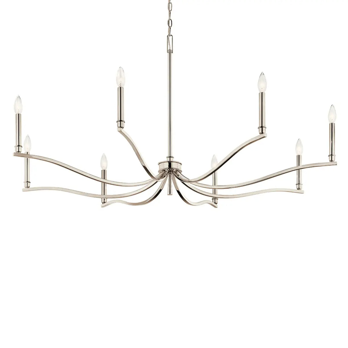 Malene 52" 8-Light Chandelier, Polished nickel Finish