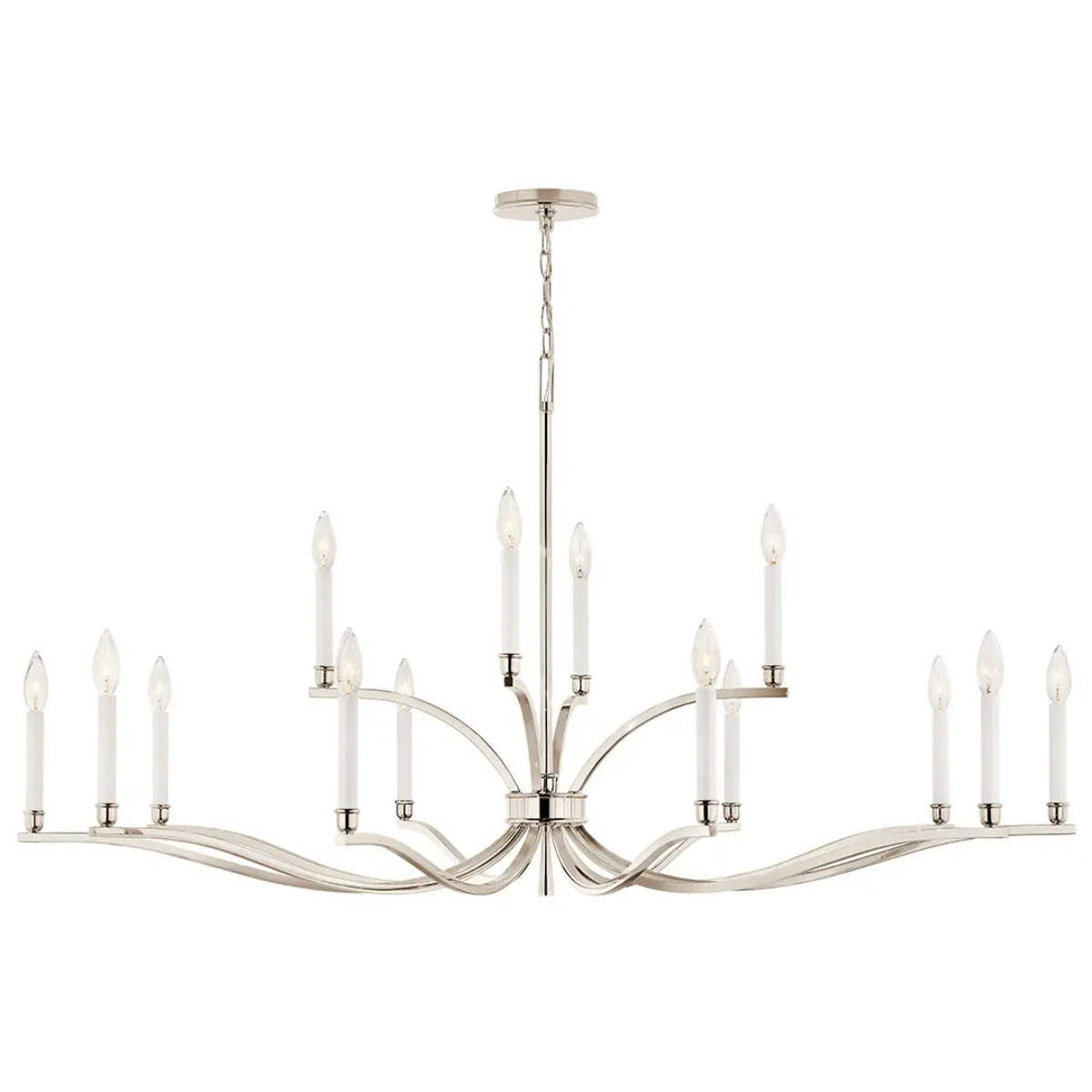 Malene 53" 14-Light Chandelier, Polished nickel Finish