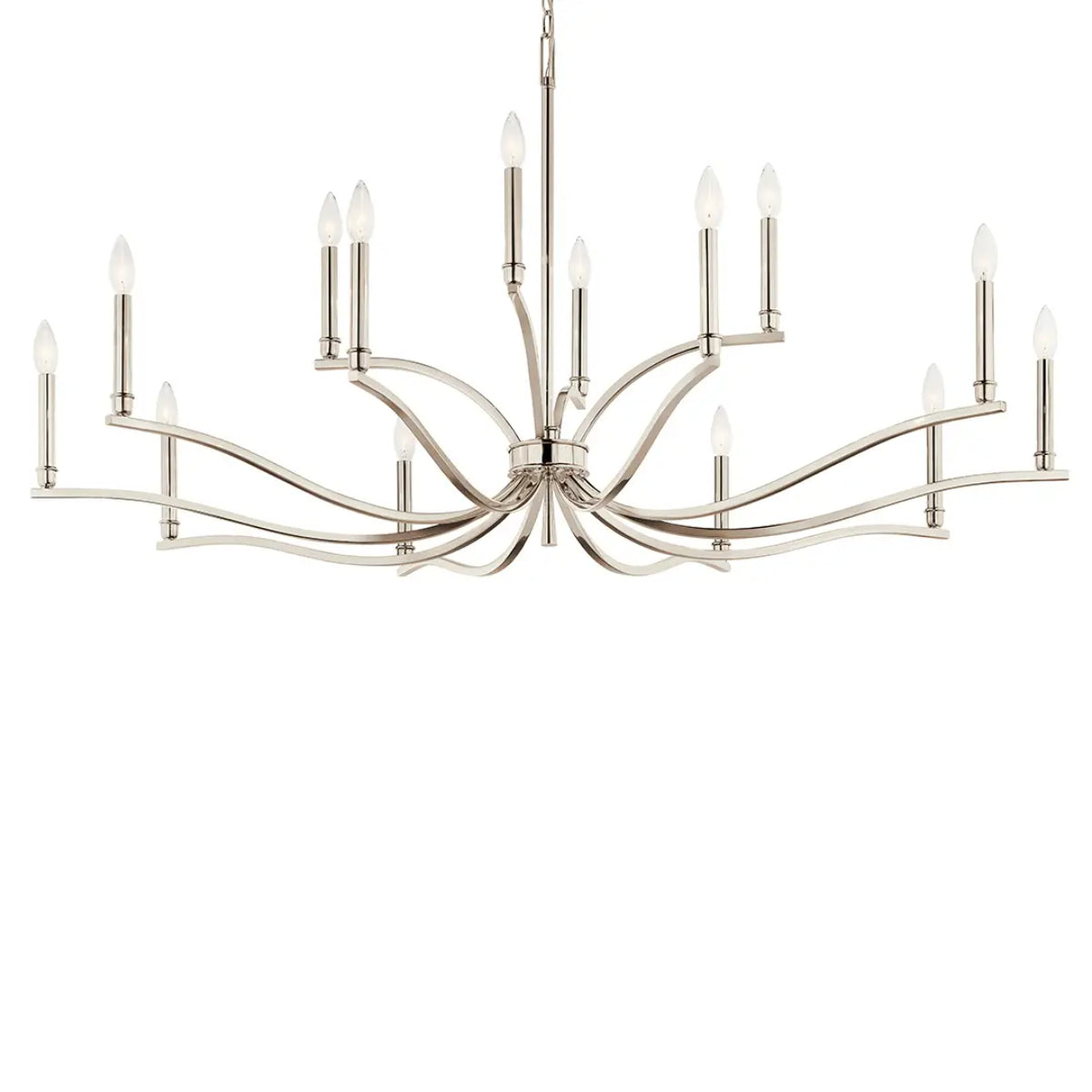 Malene 53" 14-Light Chandelier, Polished nickel Finish