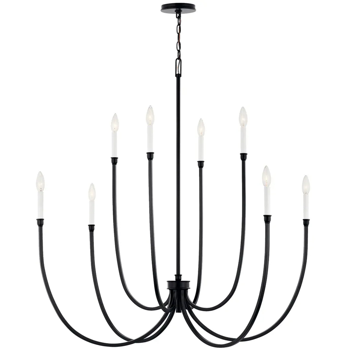 Malene 45" 8-Light Chandelier, Black Finish