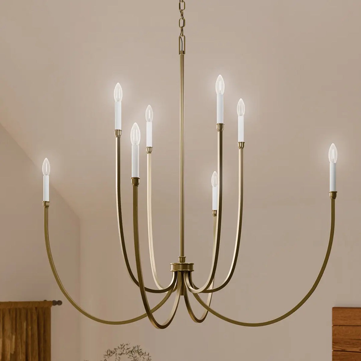 Malene 45" 8-Light Chandelier, Champagne Bronze Finish - Bees Lighting