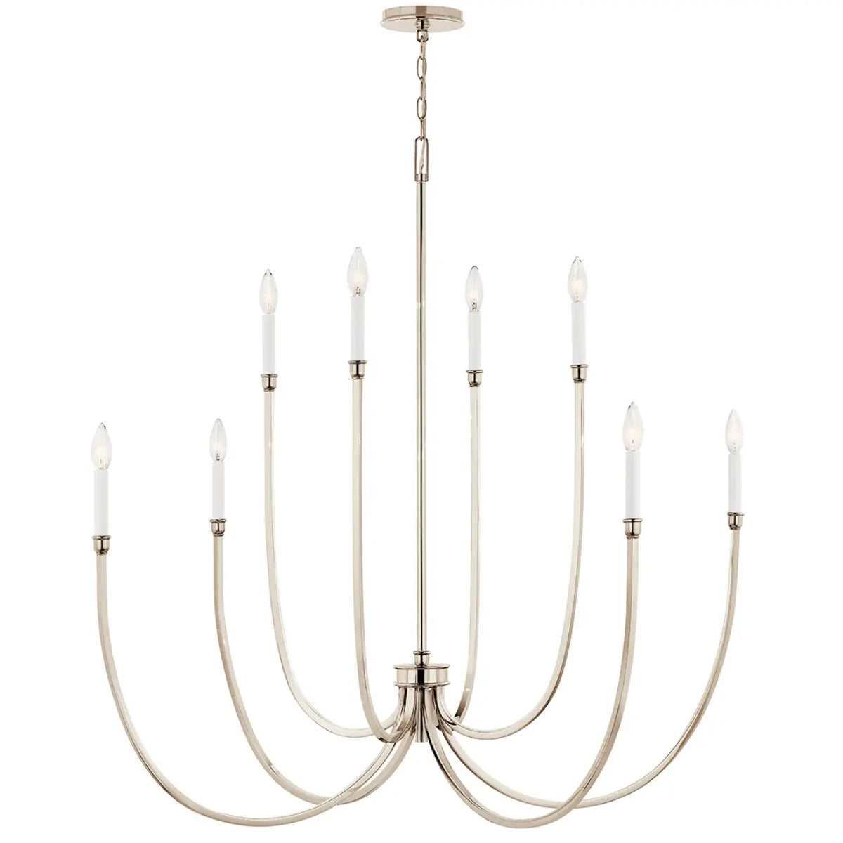 Malene 45" 8-Light Chandelier, Polished nickel Finish