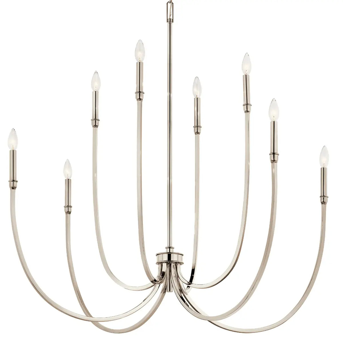 Malene 45" 8-Light Chandelier, Polished nickel Finish