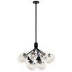 Silvarious 30" 12-Light Convertible Chandelier with Clear Crackle Glass, Black Finish - Bees Lighting