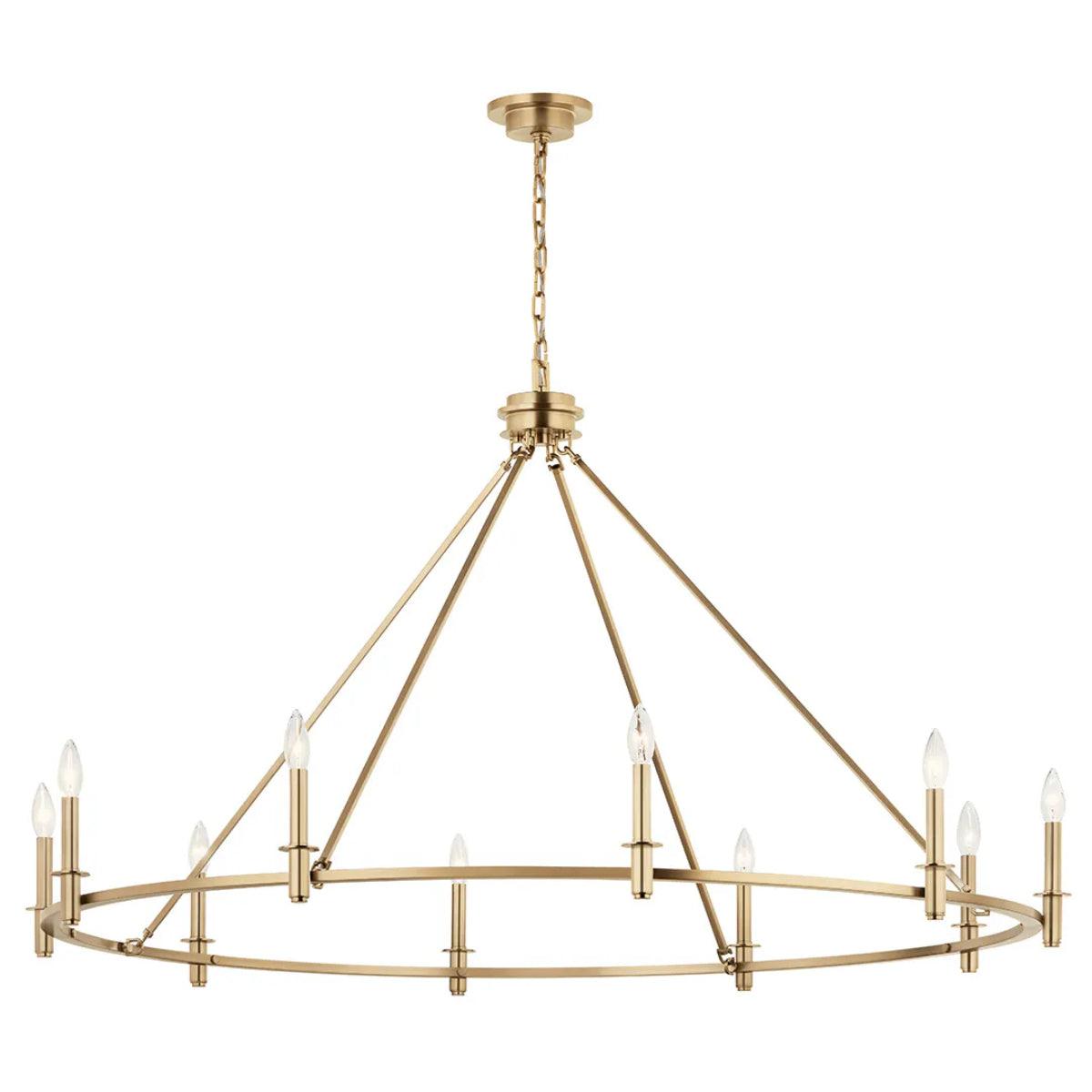 Carrick 54" 10-Light Chandelier 1-Tier, Champagne Bronze Finish - Bees Lighting