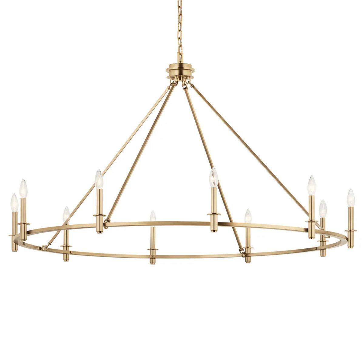 Carrick 54" 10-Light Chandelier 1-Tier, Champagne Bronze Finish - Bees Lighting