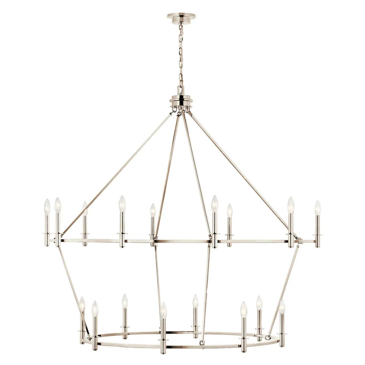 Carrick 54" 18-Light Chandelier 1-Tier, Polished nickel Finish - Bees Lighting