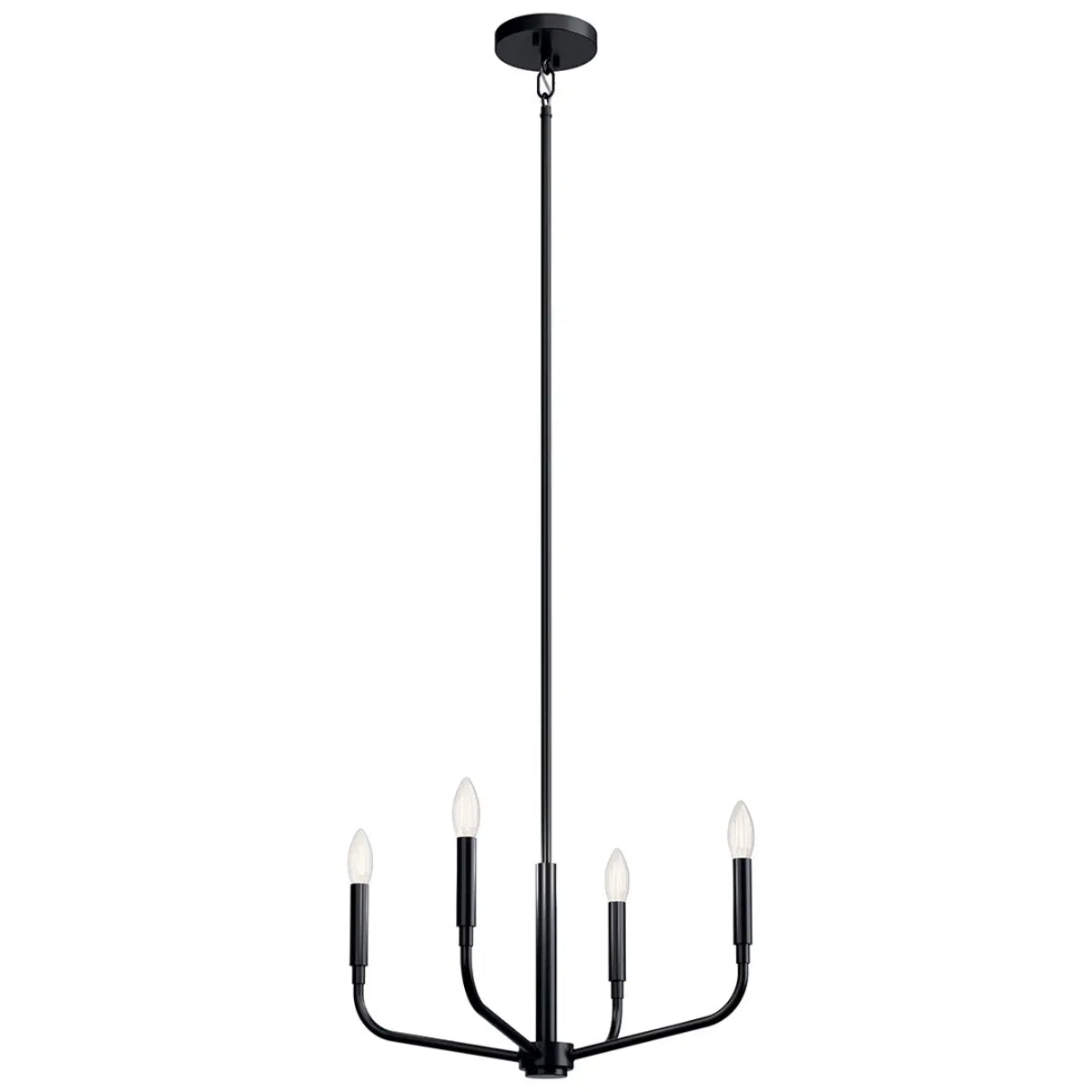 Madden 20" 4-Light Convertible Chandelier, Black Finish - Bees Lighting