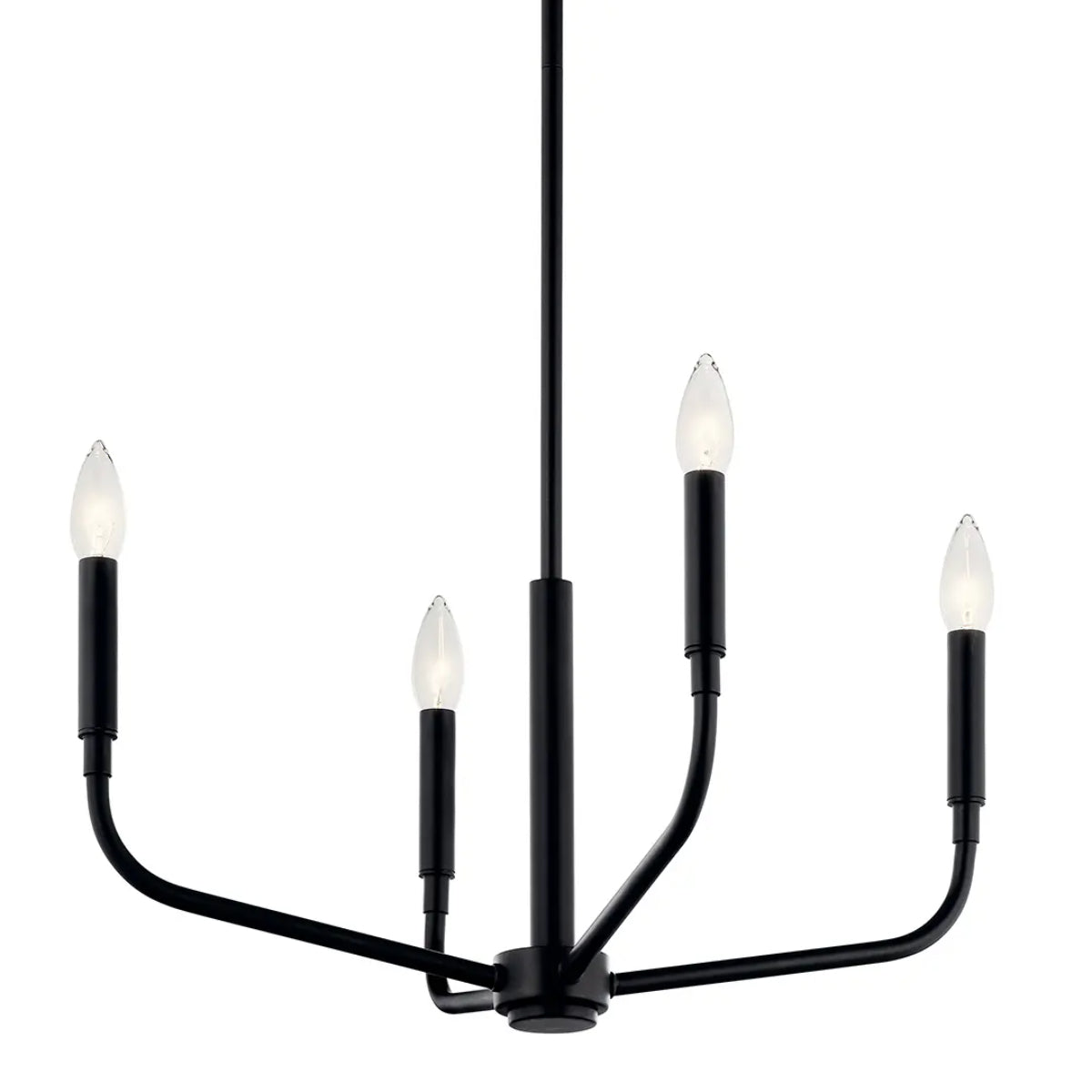 Madden 20" 4-Light Convertible Chandelier, Black Finish - Bees Lighting