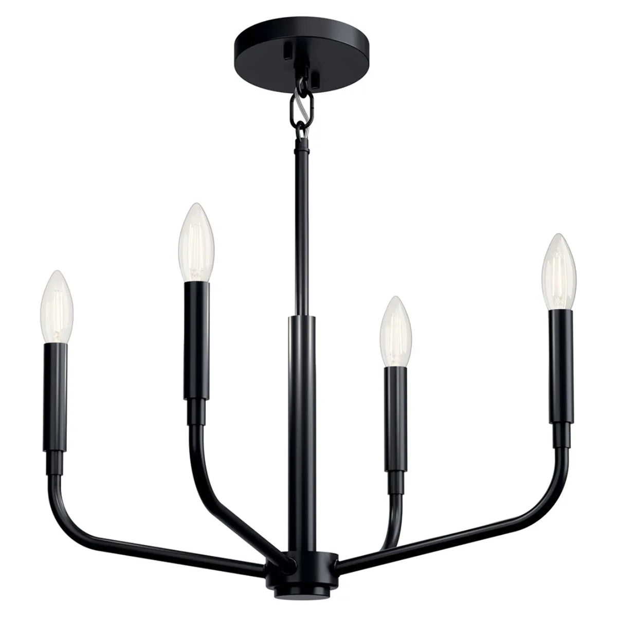 Madden 20" 4-Light Convertible Chandelier, Black Finish - Bees Lighting