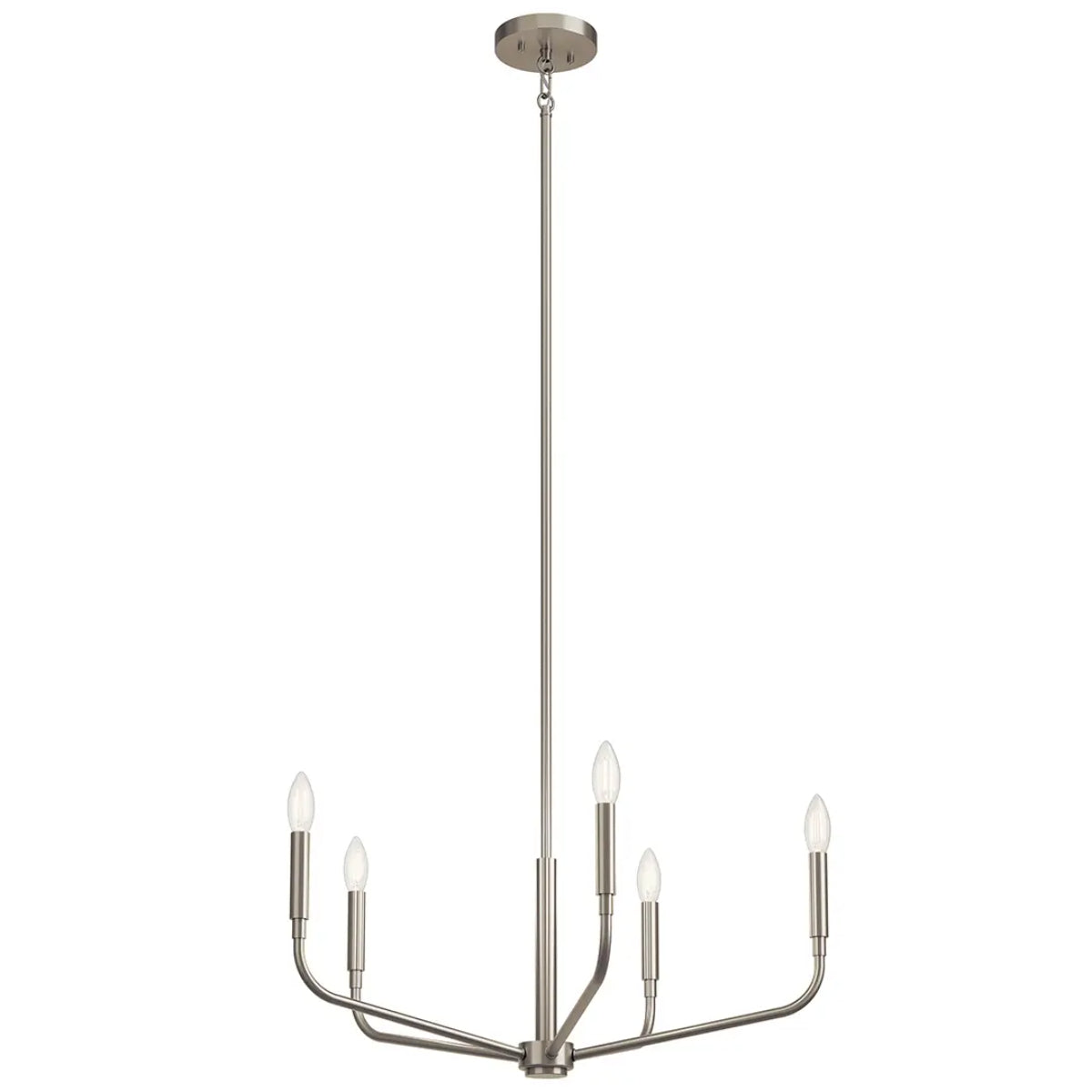 Madden 26" 5-Light Chandelier, Brushed Nickel Finish - Bees Lighting