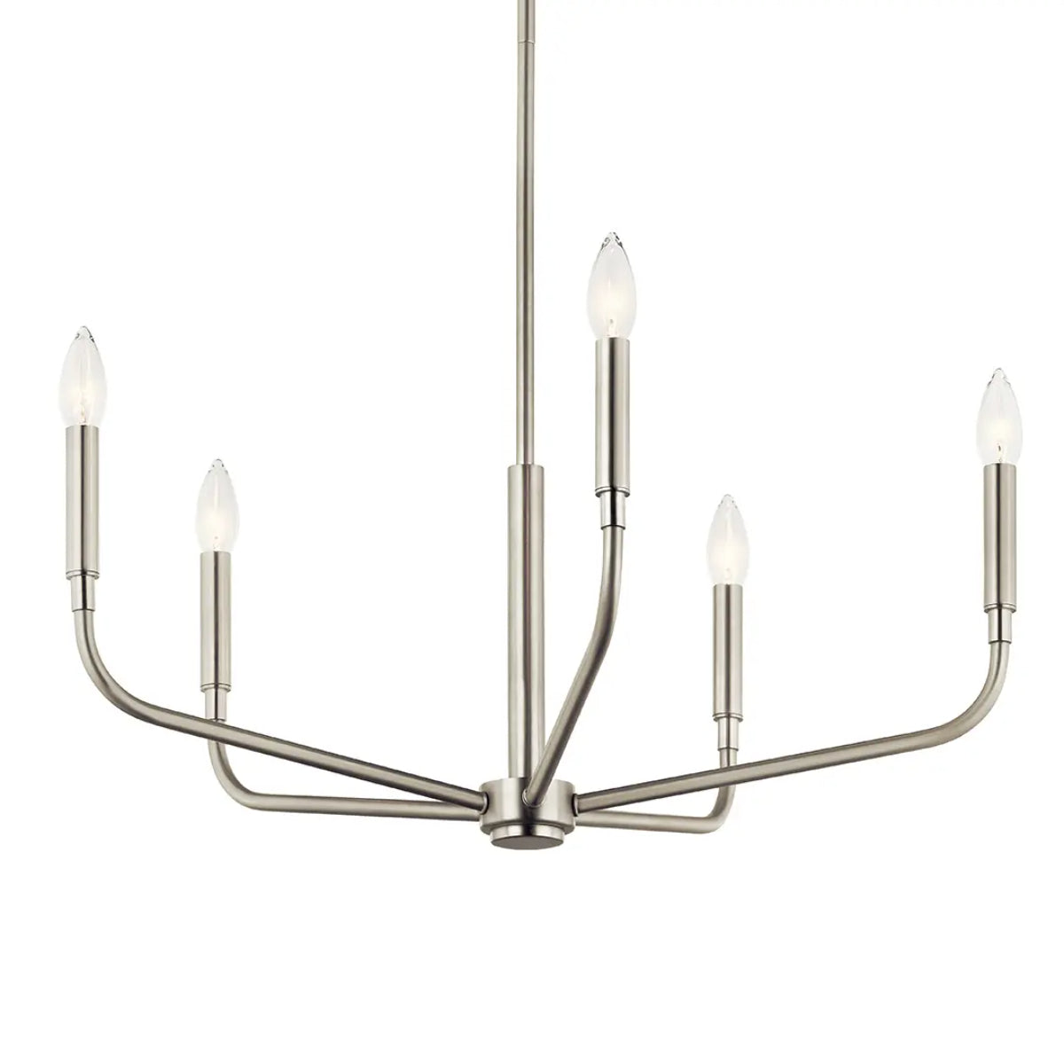 Madden 26" 5-Light Chandelier, Brushed Nickel Finish - Bees Lighting